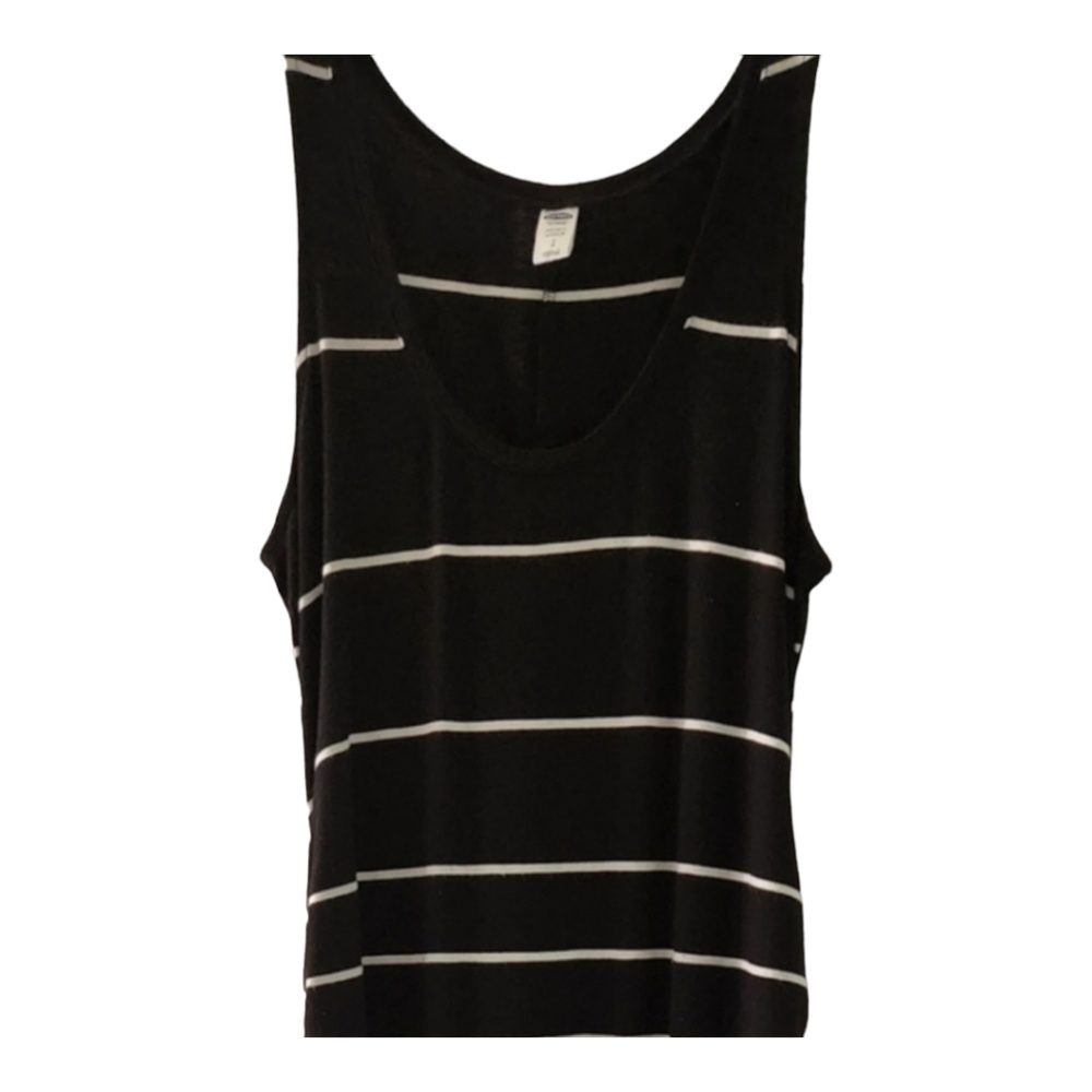 Maternity Dress Size S Black Stripes Maxi Stretch Sleeveless Tank Old Navy